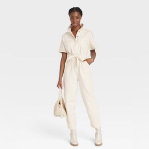 🛍️Women's Short Sleeve Button-Front Jumpsuit NWT 🛍️